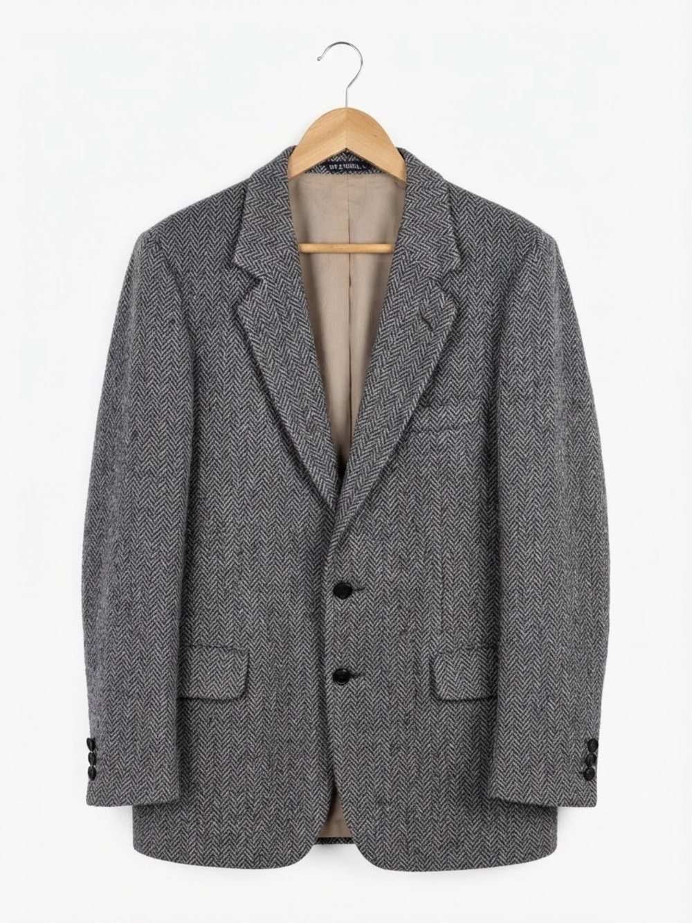 Harris Tweed Men's 100% Scottish Wool Blazer 42 Grey Smart Casual Academia
